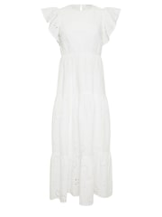 PixieGirl Petite 100% Cotton Frill Sleeve Embrodiered Maxi Dress - Bild 6 von 6