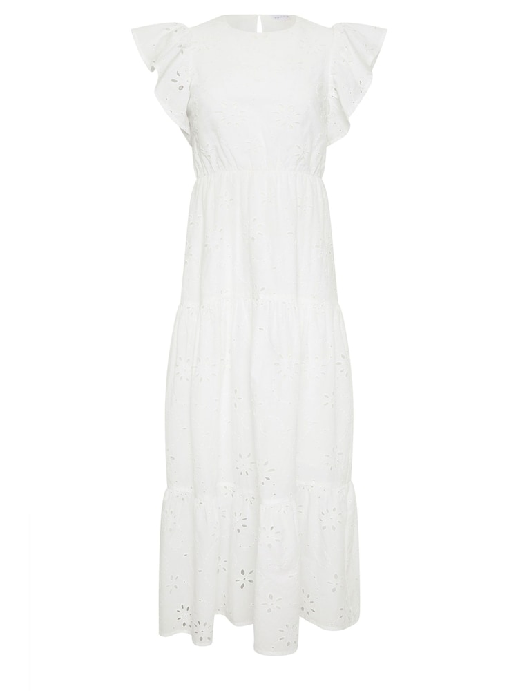 PixieGirl Petite 100% Cotton Frill Sleeve Embrodiered Maxi Dress - Bild 6 von 6