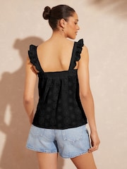 Love & Roses Broderie Broderie Square Neck Ruffle Camisole - Image 2 of 4