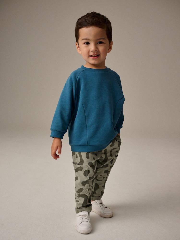 Grün bedruckt - Hose und Sweatshirt im Set aus 100 % Baumwolle (3M.–7J.) - Bild 1 von 4 Grün bedruckt - Hose und Sweatshirt im Set aus 100 % Baumwolle (3M.–7J.) - Bild 1 von 4