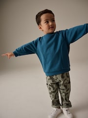 Green Print 100% Cotton Trousers and Sweatshirt Set (3mths-7yrs) - Image 2 of 4
