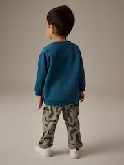 Green Print 100% Cotton Trousers and Sweatshirt Set (3mths-7yrs) - Image 3 of 4