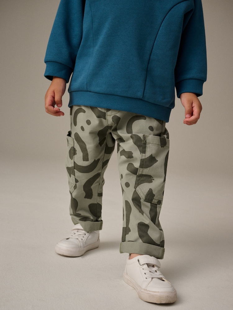 Green Print 100% Cotton Trousers and Sweatshirt Set (3mths-7yrs) - Image 4 of 4