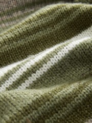 Khaki Green Ruffle Neck Knitted 100% Cotton Jumper - Image 8 of 8