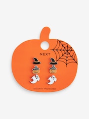 Orange/Black Halloween Pumpkin And Ghost Earrings Pack - Image 7 of 7