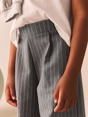 Grey Pinstripe Wide Leg Trousers (3-16yrs) - Image 4 of 8