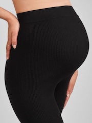 JoJo Maman Bébé Black Maternity Knitted Rib Leggings - Image 4 of 4