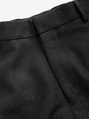 Black Slim Fit Glitter Tuxedo Suit Trousers - Image 6 of 8