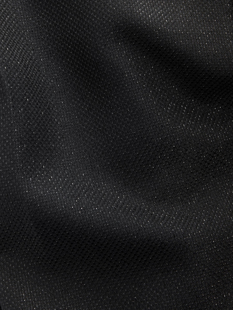 Black Slim Fit Glitter Tuxedo Suit Trousers - Image 8 of 8