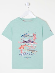 FatFace Green Shark Species T-Shirt - Image 3 of 4