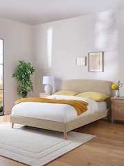 Natural Mink Tweedy Boucle Matson Upholstered Bed Frame - Image 1 of 7