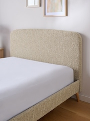 Natural Mink Tweedy Boucle Matson Upholstered Bed Frame - Image 3 of 7