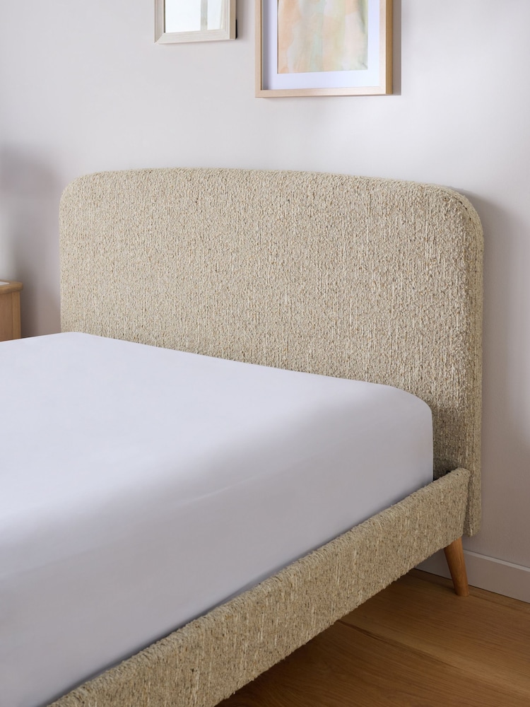 Natural Mink Tweedy Boucle Matson Upholstered Bed Frame - Image 2 of 3