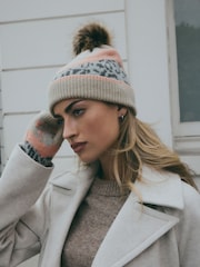 Leopard/Pink Hat and Handwarmer Set - Image 4 of 9