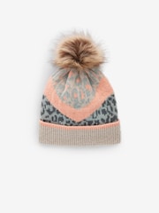 Leopard/Pink Hat and Handwarmer Set - Image 6 of 9