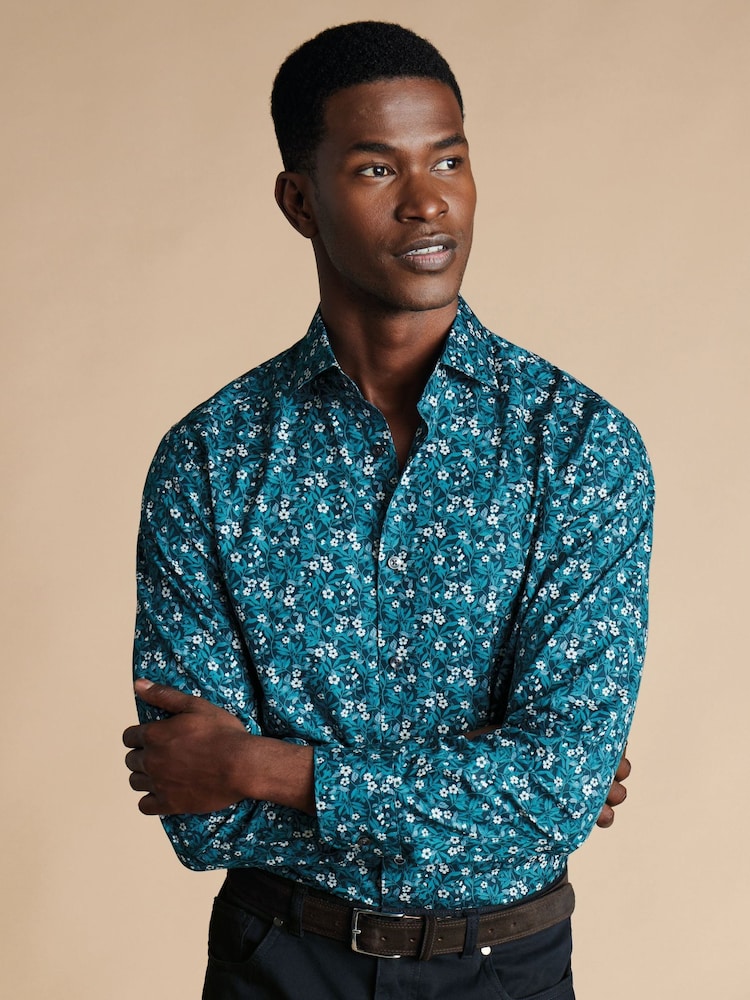 Grün - Charles Tyrwhitt, Hemd aus Liberty-Stoff mit Blümchen-Print in klassischer Passform, 100 % Baumwolle - Bild 1 von 7 Grün - Charles Tyrwhitt, Hemd aus Liberty-Stoff mit Blümchen-Print in klassischer Passform, 100 % Baumwolle - Bild 1 von 7