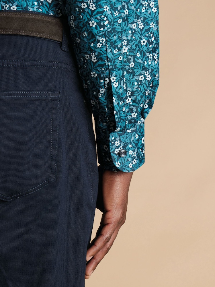 Зелений - Charles Tyrwhitt Classic Fit Liberty Fabric квітковий принт 100% Cotton Shirt - Image 4 of 7