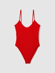 Good American Bright Red Good American Always Fits Textured Swimsuit - Image 2 of 4
