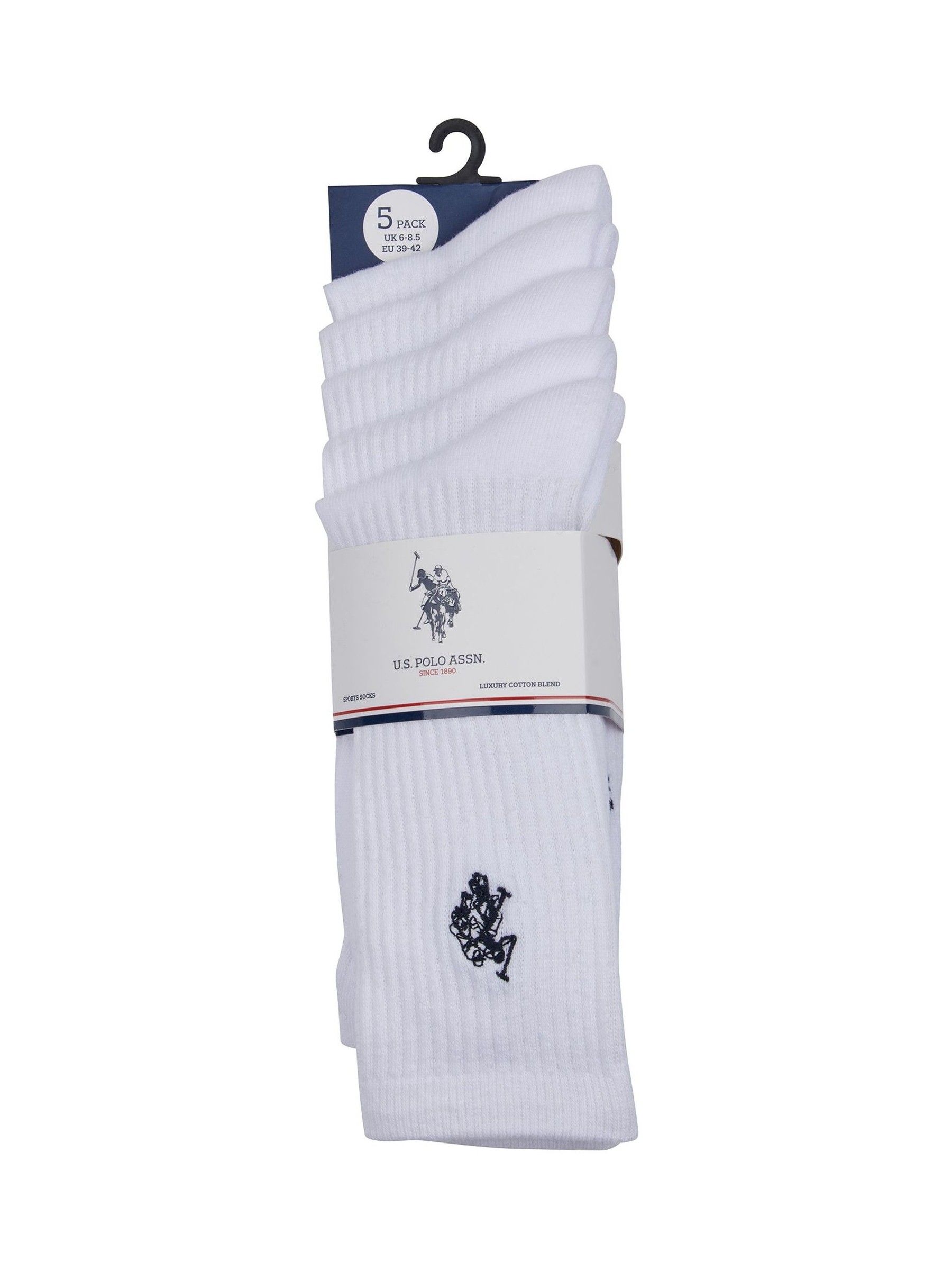 最安挑戦！ Buy U.S. Polo Assn. White Mens Classic Sports Socks 5 Pack その他