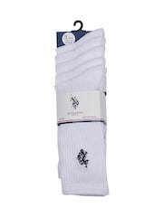 U.S. Polo Assn. White Mens Classic Sports Socks 5 Pack - Image 2 of 3