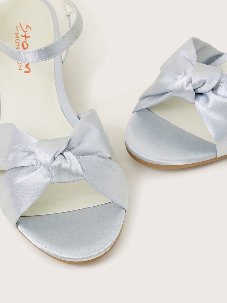 Monsoon Silver Satin Twist Heeled Sandals - Image 4 of 4 Monsoon Silver Satin Twist Heeled Sandals - Image 4 of 4