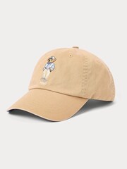 Polo Ralph Lauren Tan Brown Bear Logo 100% Cotton Cap - Image 1 of 3