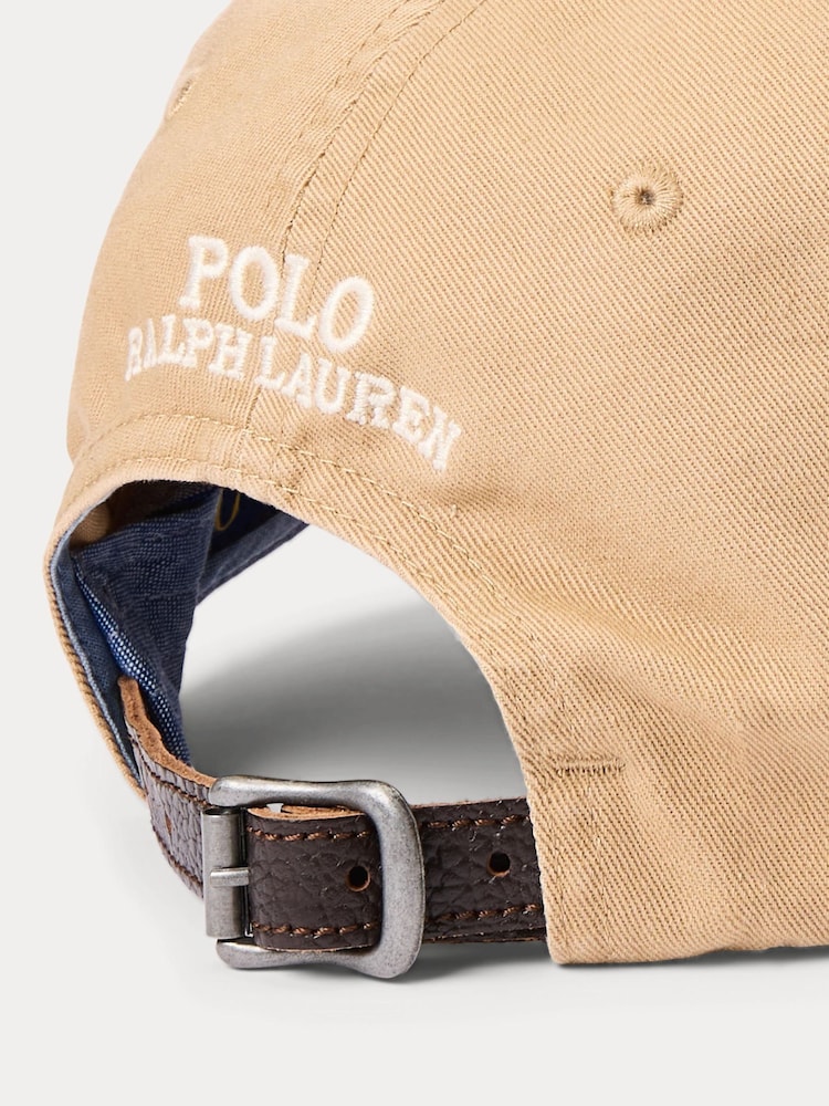 Polo Ralph Lauren Tan Brown Bear Logo 100% Cotton Cap - Image 3 of 3