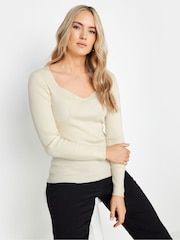 Long Tall Sally Cream Sweetheart Neck Jumper - Image 2 of 6