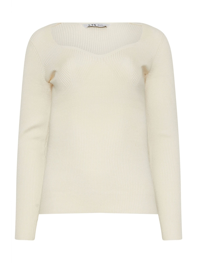 Long Tall Sally Cream Sweetheart Neck Jumper - Image 6 of 6