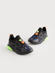 Black Fluro Elastic Lace Trainers - Image 1 of 6
