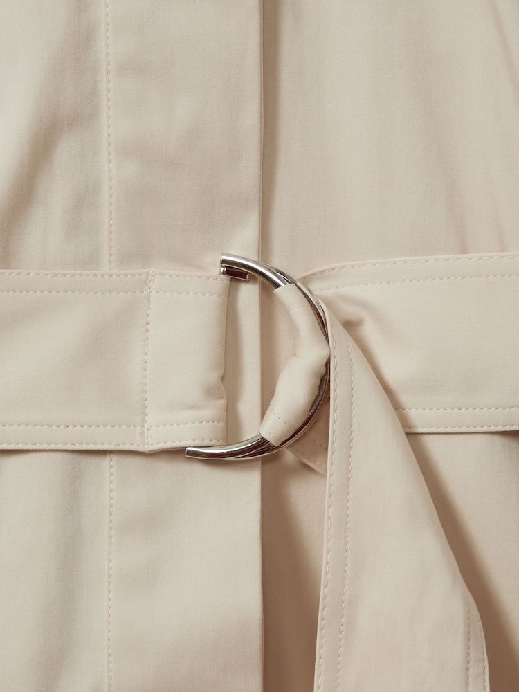 Reiss Stone Aimie Cotton Blend Utility Belted Midi Dress - Image 6 of 6