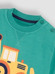 JoJo Maman Bébé Green Appliqué Sweatshirt - Image 3 of 3
