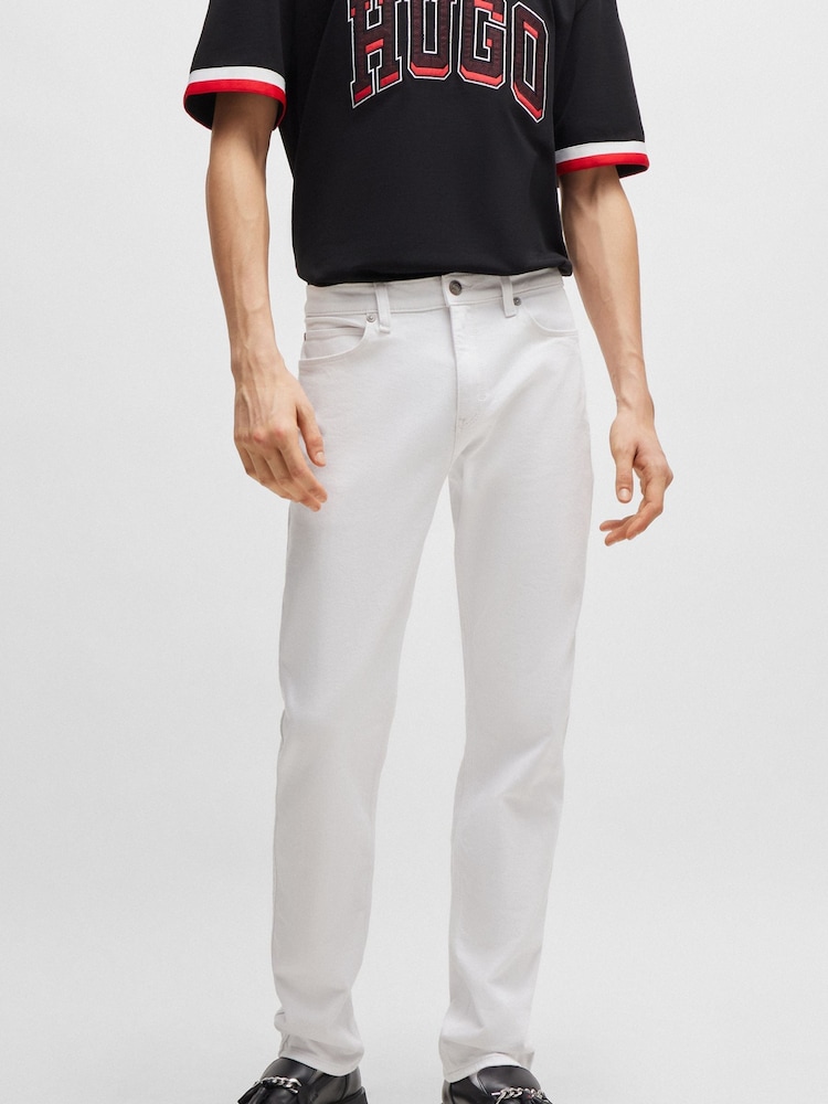HUGO White Slim Fit Comfort Stretch Denim Jeans - Image 1 of 5 HUGO White Slim Fit Comfort Stretch Denim Jeans - Image 1 of 5
