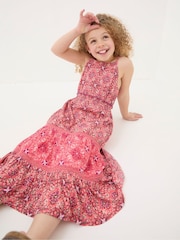 FatFace Myla Pink Geo Midi Dress - Image 2 of 4
