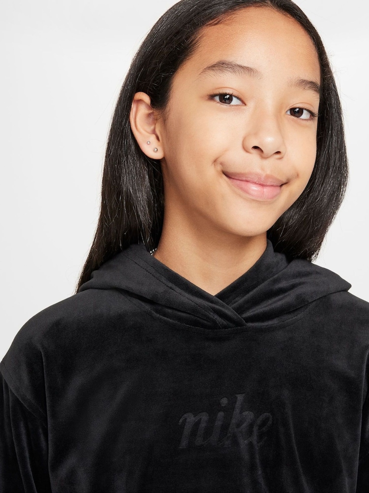 Nike Black Velour Overhead Hoodie - Image 4 of 7