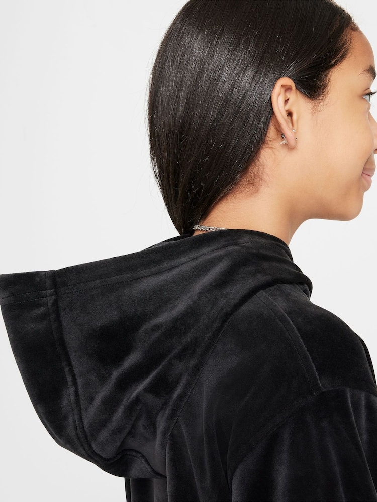 Nike Black Velour Overhead Hoodie - Image 6 of 7