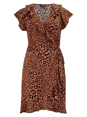 Pour Moi Animal Frill Wrap Woven Beach Dress - Image 3 of 4
