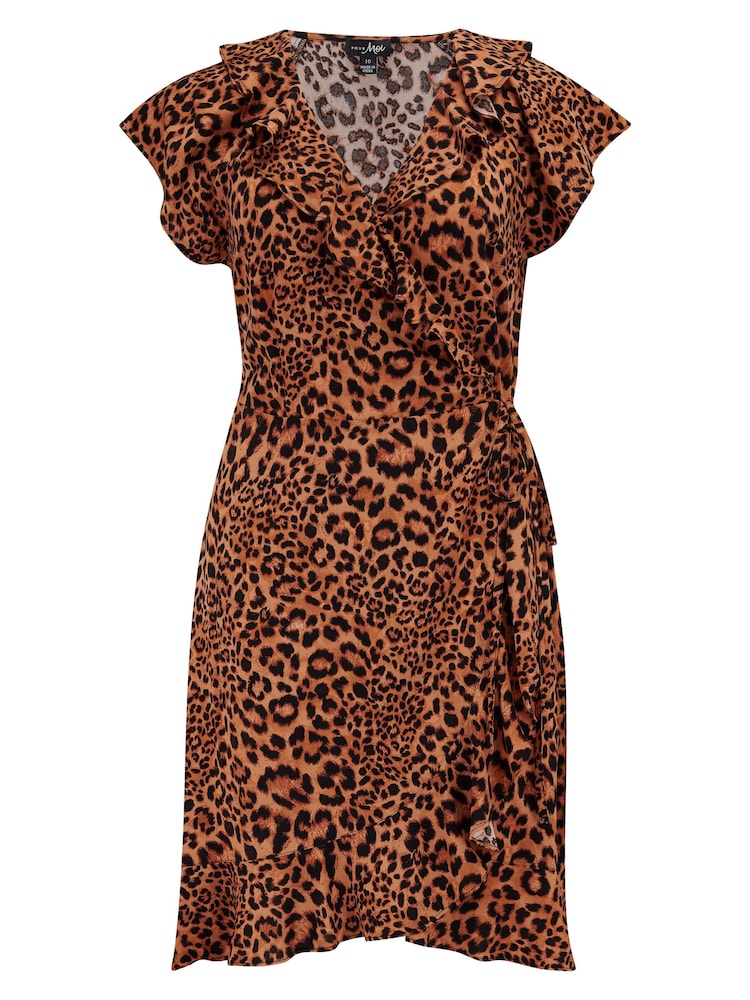Pour Moi Animal Frill Wrap Woven Beach Dress - Image 3 of 4