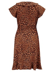 Pour Moi Animal Frill Wrap Woven Beach Dress - Image 4 of 4