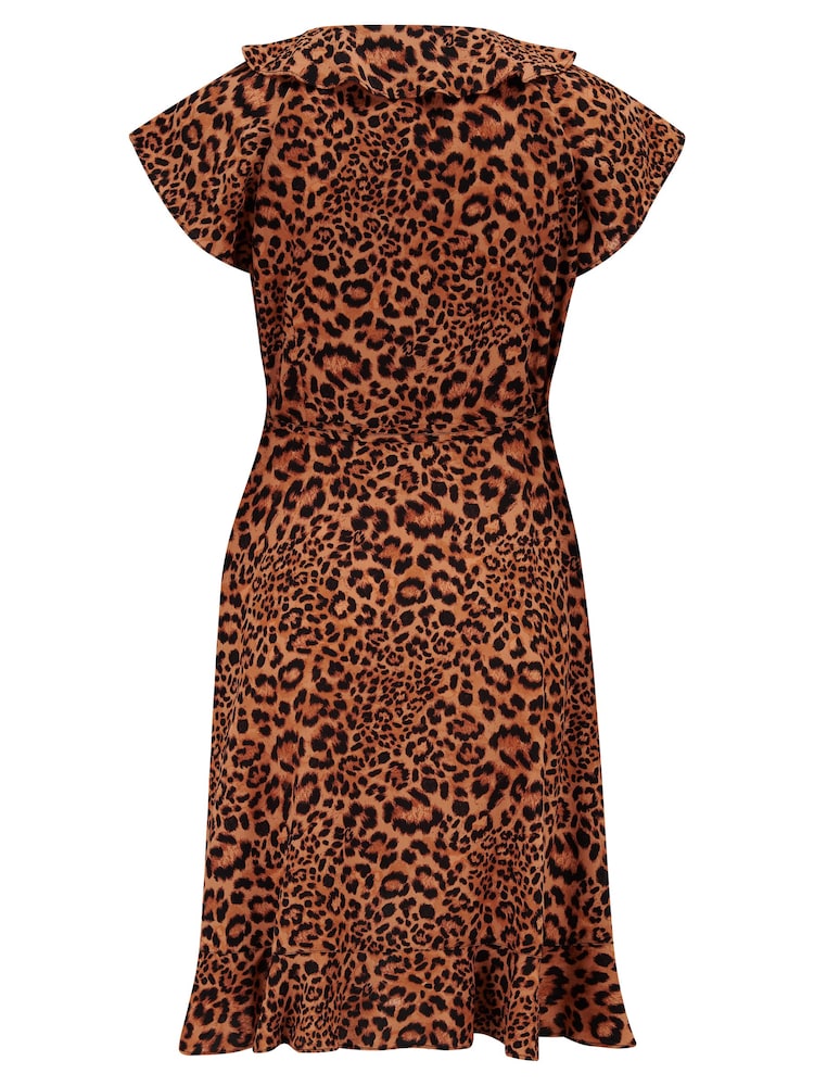 Pour Moi Animal Frill Wrap Woven Beach Dress - Image 4 of 4