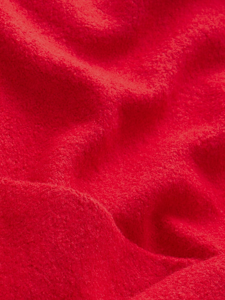Red Textured Boucle Jacket With Wool - Image 6 of 6 Red Textured Boucle Jacket With Wool - Image 6 of 6