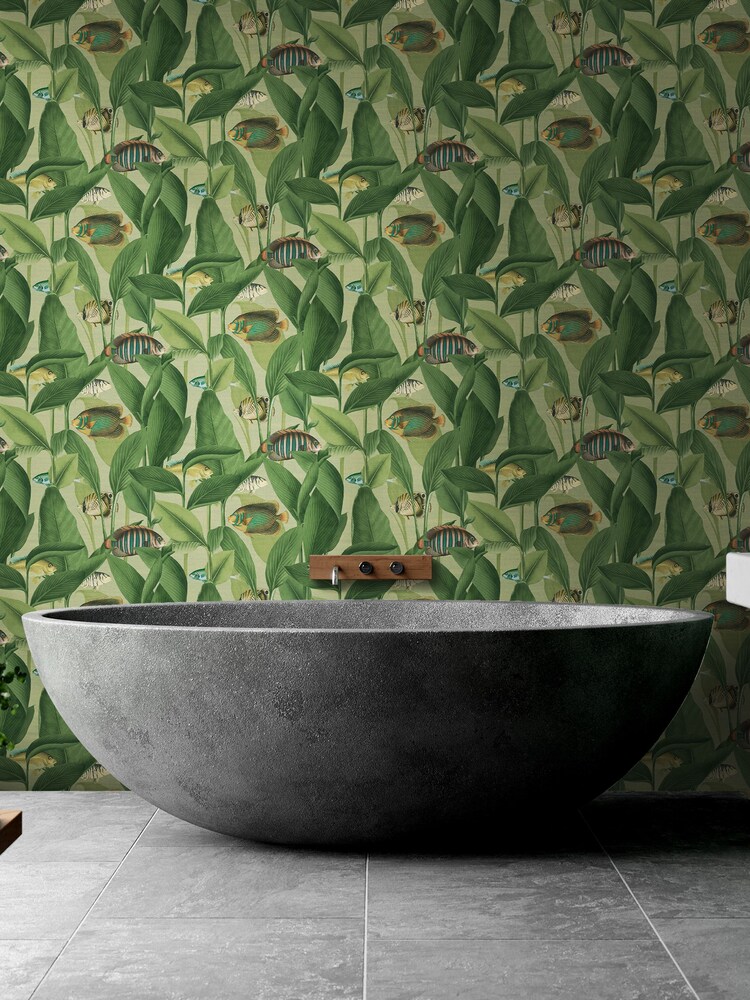 Graham & Brown Green Aquarium 10M Wallpaper - Image 1 of 4