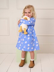 JoJo Maman Bébé Blue Swan Button Front Dress - Image 1 of 6