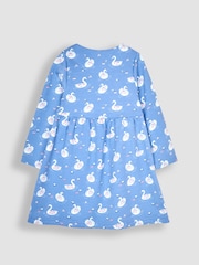 JoJo Maman Bébé Blue Swan Button Front Dress - Image 5 of 6