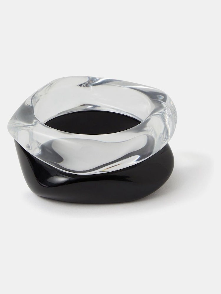 Accessorize Black Chunky Resin Bangles 2-Pack - Image 1 of 1