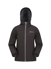 Mountain Warehouse Black Exodus Kids Water Resistant Softshell Jacket - Image 2 of 5