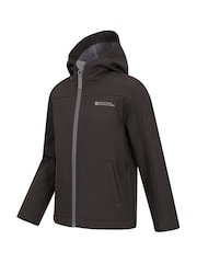 Mountain Warehouse Black Exodus Kids Water Resistant Softshell Jacket - Image 4 of 5
