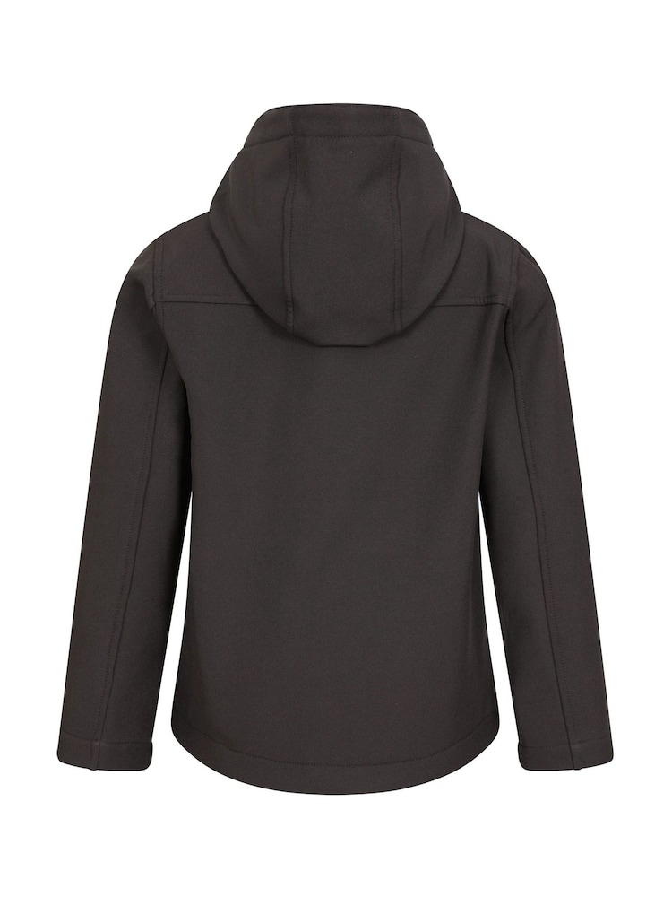 Mountain Warehouse Black Exodus Kids Water Resistant Softshell Jacket - Image 5 of 5