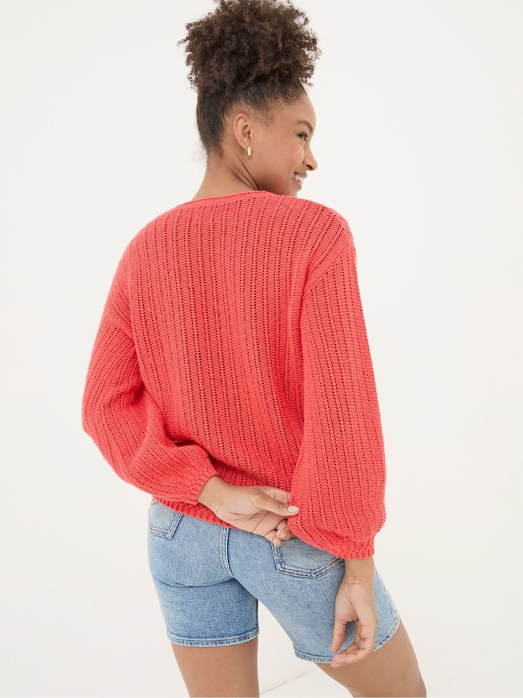 FatFace Anna Red Jumper - Image 2 of 6