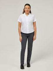 Trutex White Revere Collar Slim Fit Short Sleeve 2 Pack School Shirts - Image 2 of 7